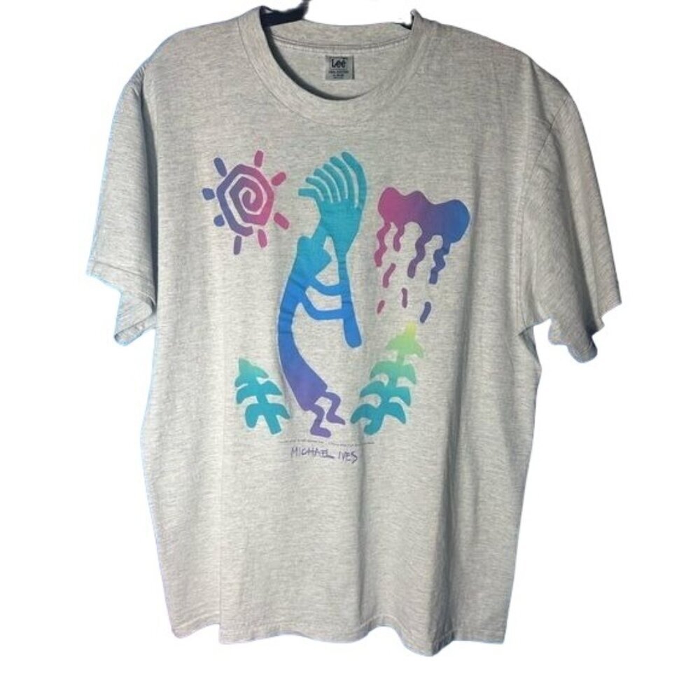 Lee | Size XL Vintage 1991 Michael Ives Harvest Song Art Tee Shirt 100% cotton.
